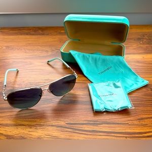 Tiffany & Co. 3049B Sunglasses Silver - Azure - Gradient Blue Women Silver Pilot